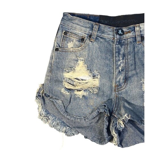 One Teaspoon Womens Dusty Hawks Jean Shorts Distressed‎ Pockets Size 25 - Picture 2 of 7